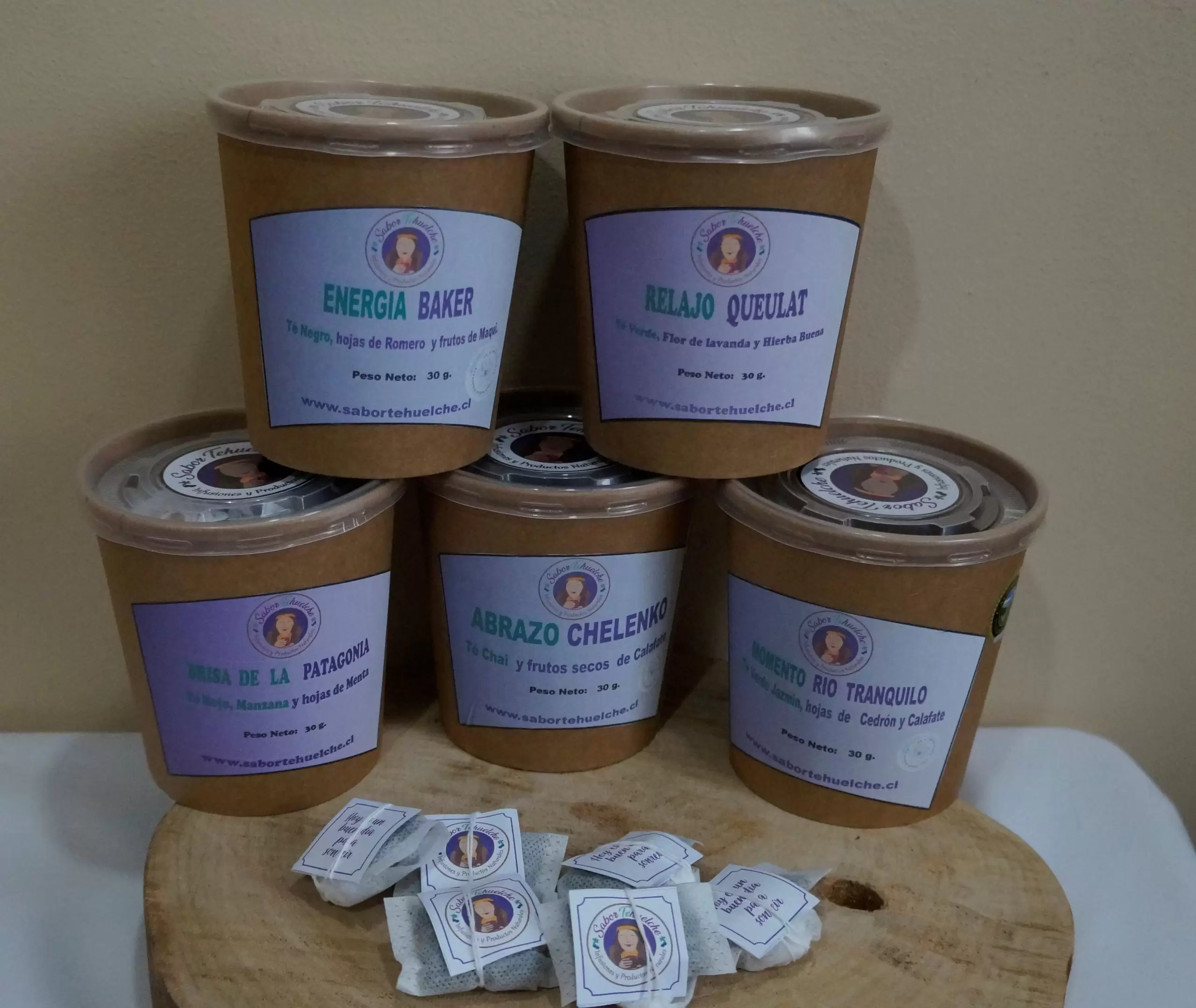 Variedades de te, contiene 15 bolsitas por envase, 30 gramos aprox.