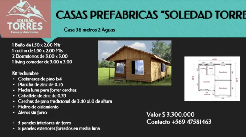 SOMOS UNA EMPRESA REGIONAL DE VENTA DE CASAS PREFABRICADAS Y TRANSPORTES TORRES - Imagen 17
