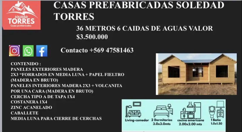 SOMOS UNA EMPRESA REGIONAL DE VENTA DE CASAS PREFABRICADAS Y TRANSPORTES TORRES - Imagen 5