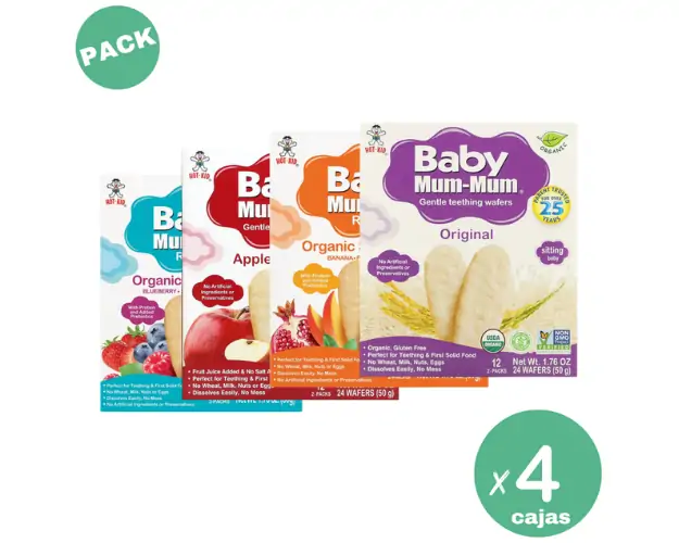 Pack x4 Cajas galletas Baby Mum Mum