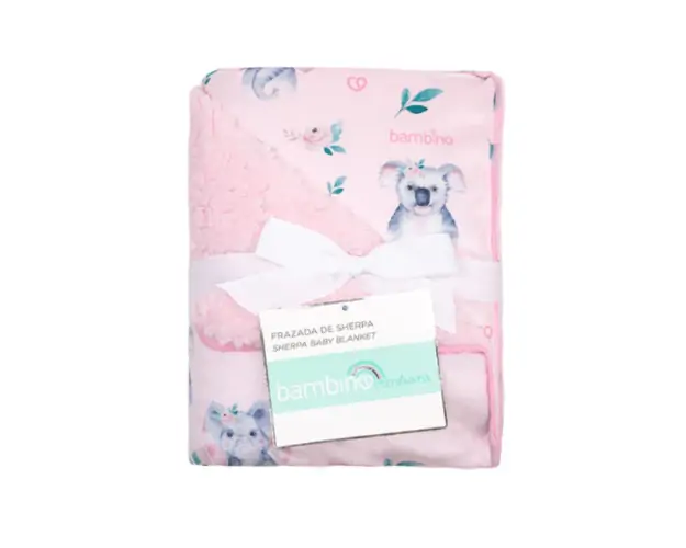 Frazada de Sherpa Rosado Animales