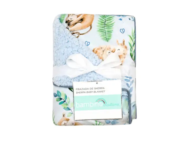 Frazada de Sherpa Celeste Animales