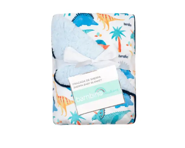 Frazada de Sherpa Blanco Dinosaurio