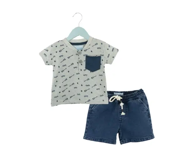 Conjunto de short y polera jeans niño