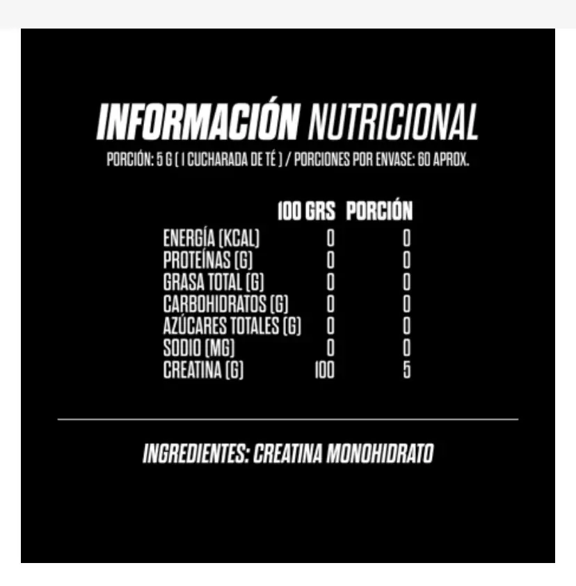 CREATINA MONOHIDRATADA - Imagen 2